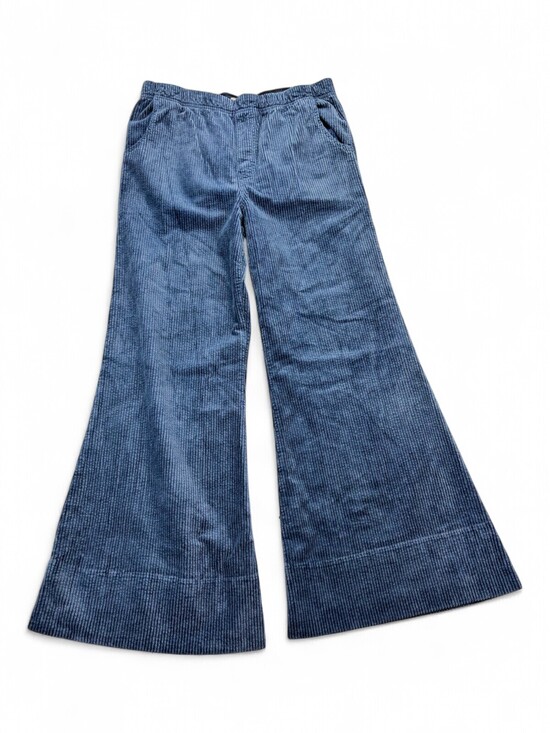 Pilcro Pants - Pilcro Wide Leg Corduroy Flare Pants Blue Size M Elastic Waist OB2339307